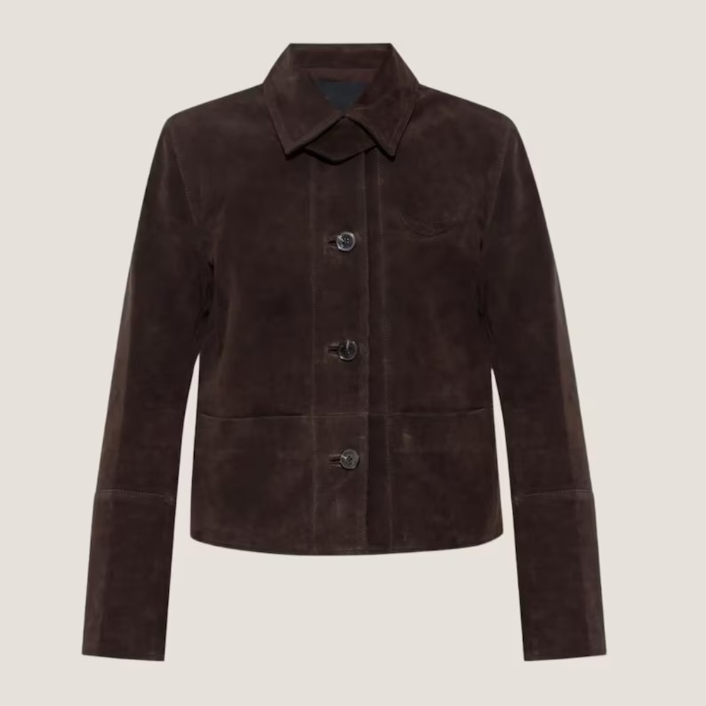 Elegant Handmade Brown Suede Women's Jacket
